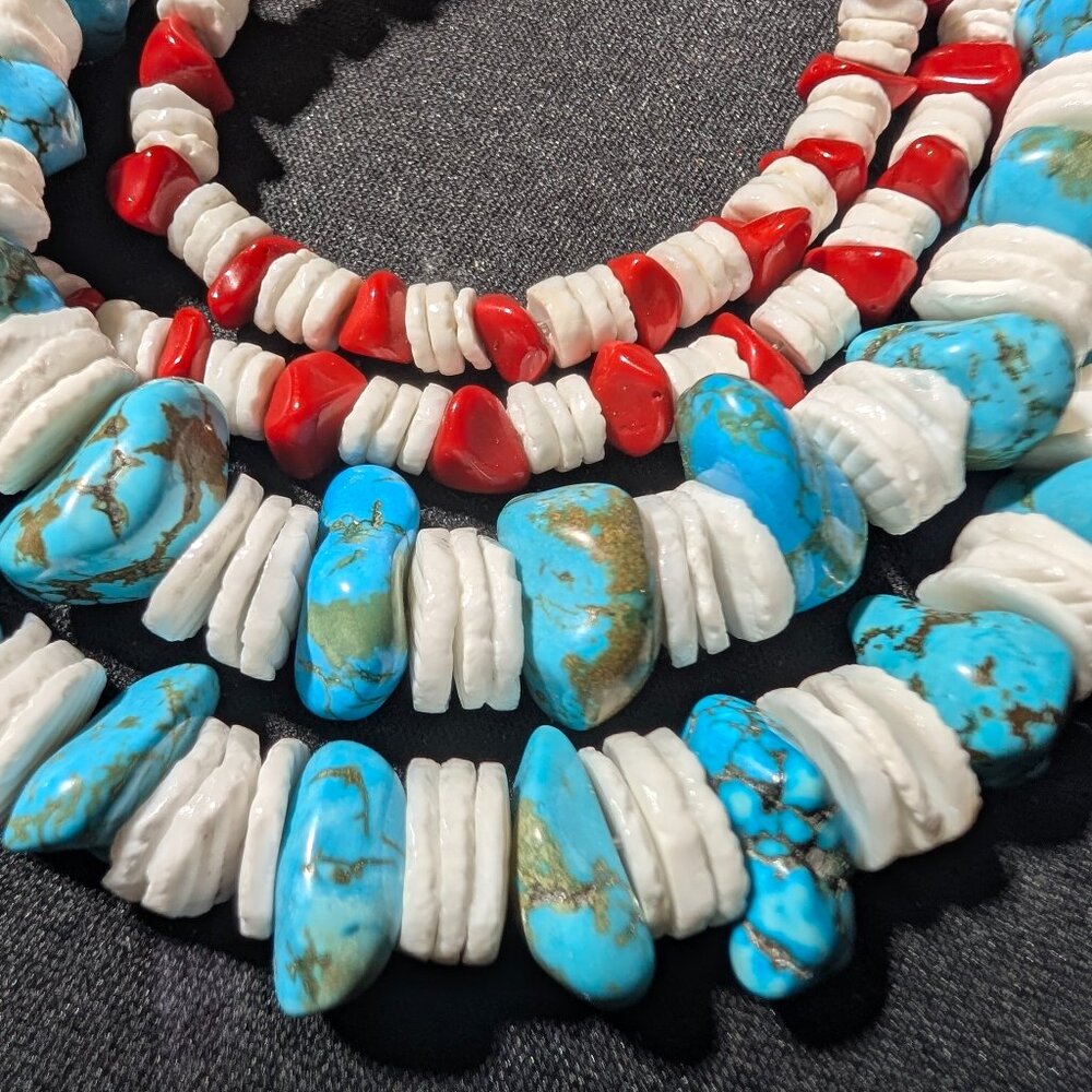 ✨ Authentic Navajo Turquoise & Natural Stone Necklace - A Piece with a Story! ✨